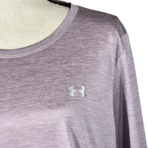 Under Armour Womens XX-Large Loose Fit Top HeatGear Long Sleeve Crew Neck Purple - Picture 5 of 8